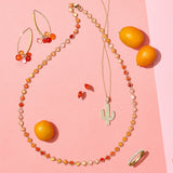Fire Opal Woven Necklace