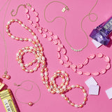 Oval Pastel Pink Pearl Rope Necklace