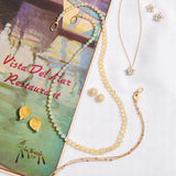 Flower Earrings in White Akoya Pearls & Diamonds