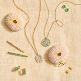 Round Diamond & Yellow Gold Hair Pin