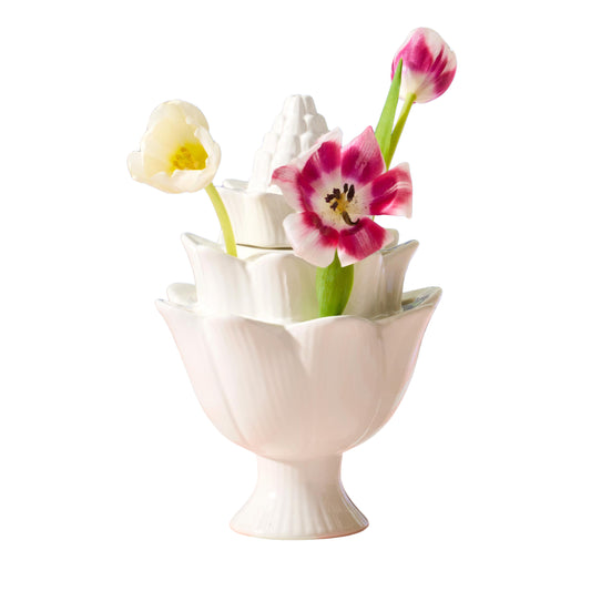 White Tulipiere Vase