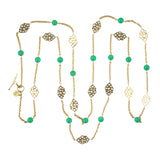 Chrysoprase & Diamond Beaded Long Necklace