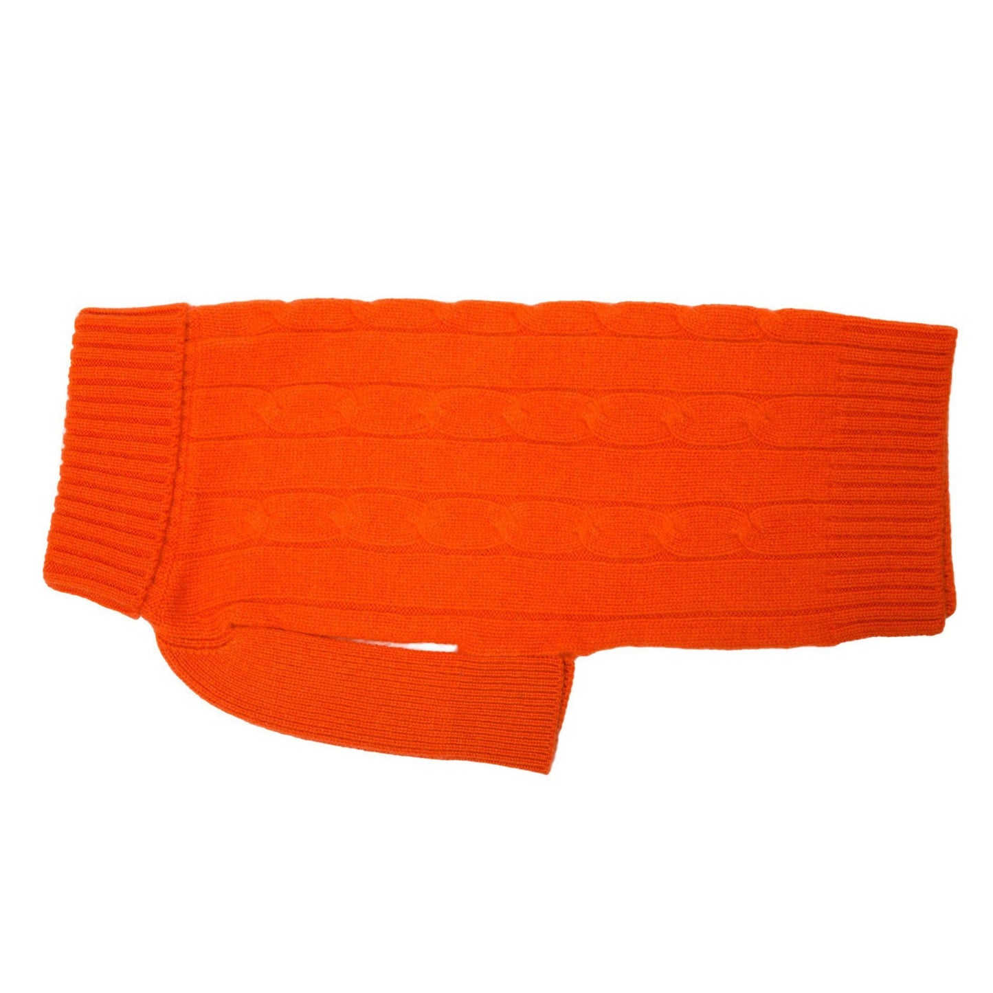 Cableknit Cashmere Dog Sweater, Orange