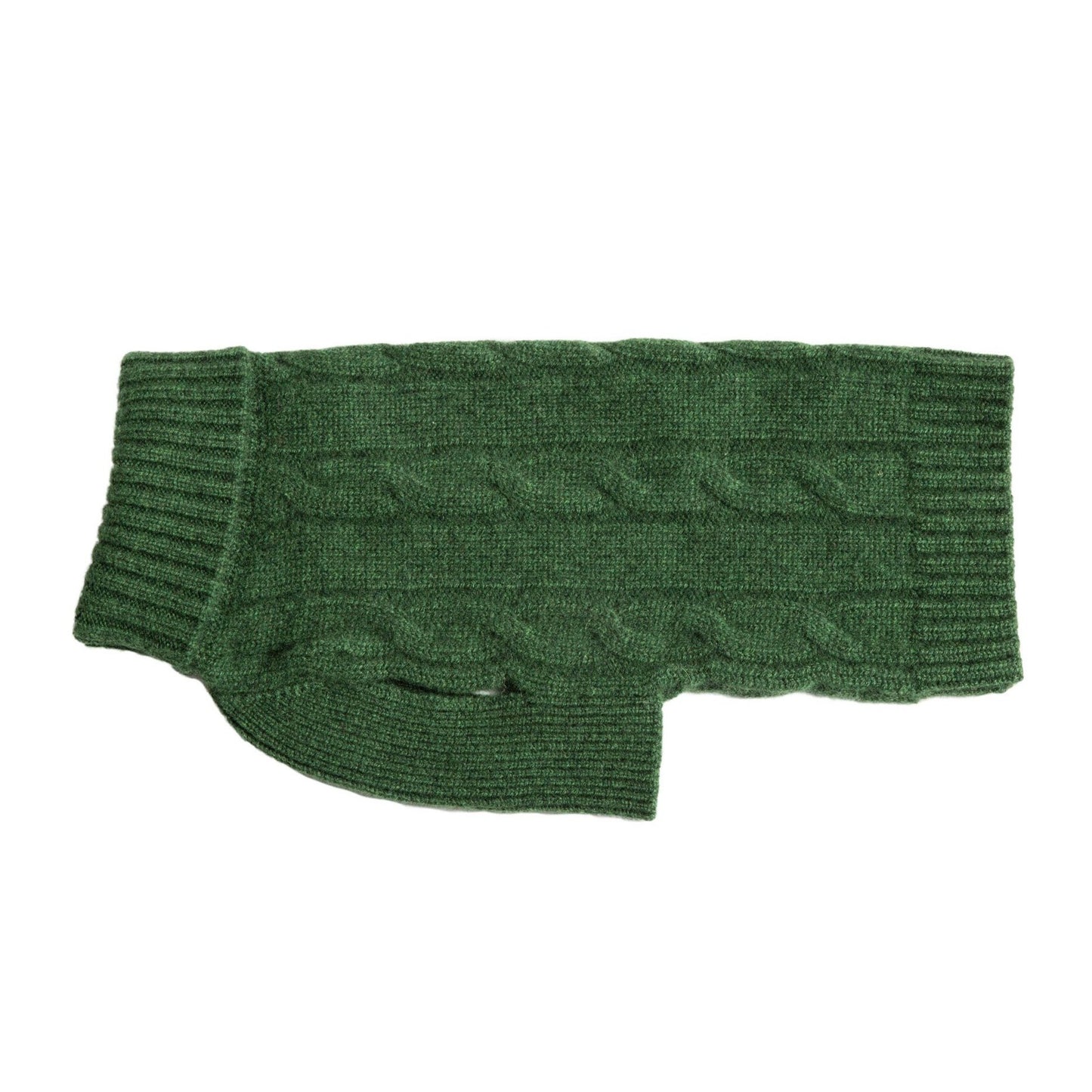 Cableknit Cashmere Dog Sweater, Green