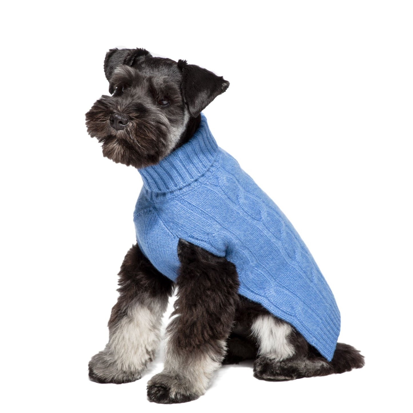 Cableknit Cashmere Dog Sweater, Blue