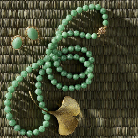 Long Apple Green Jadeite Necklace