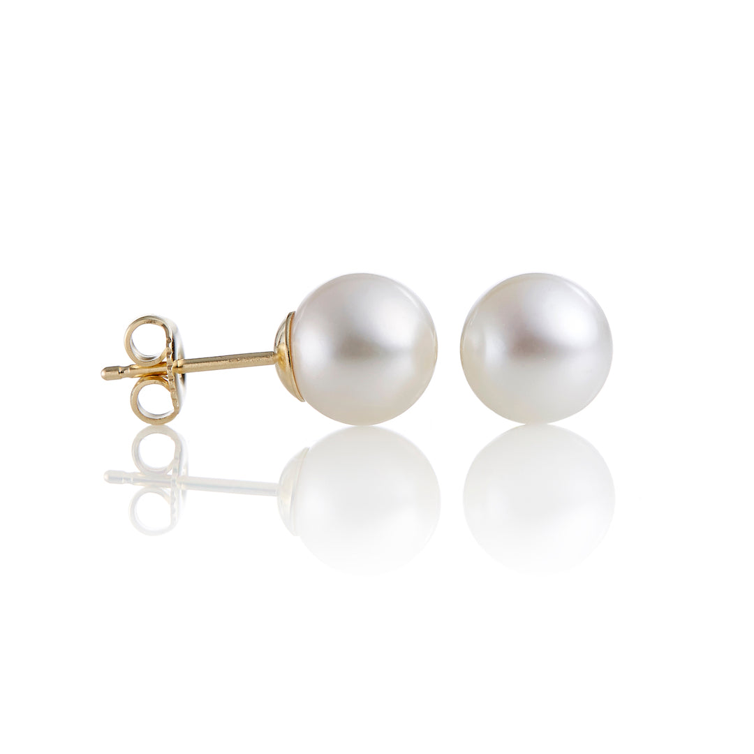 Gump's Signature 9mm White Pearl Earrings