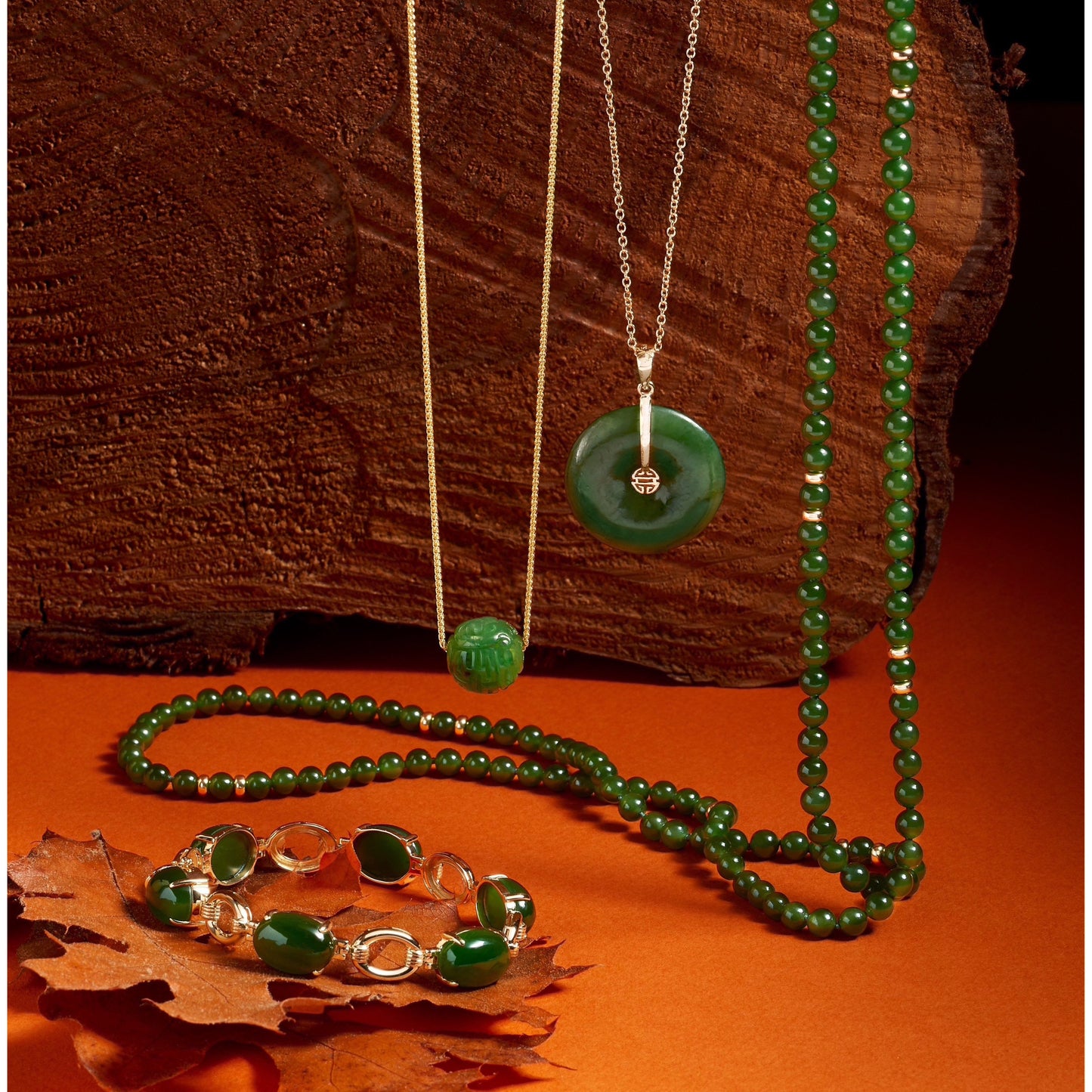 Green Nephrite Jade Dragon Ball Pendant Necklace