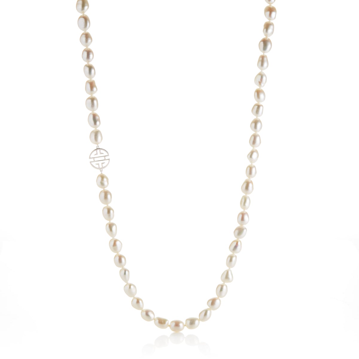 Gump's Signature Baroque Pearl & Silver Shou Rope Necklace