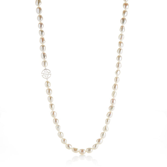Gump's Signature Baroque Pearl & Silver Shou Rope Necklace