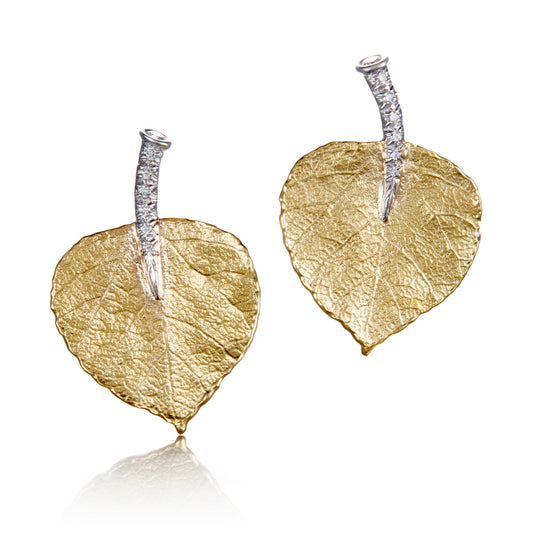 Aspen Leaf Diamond Earrings