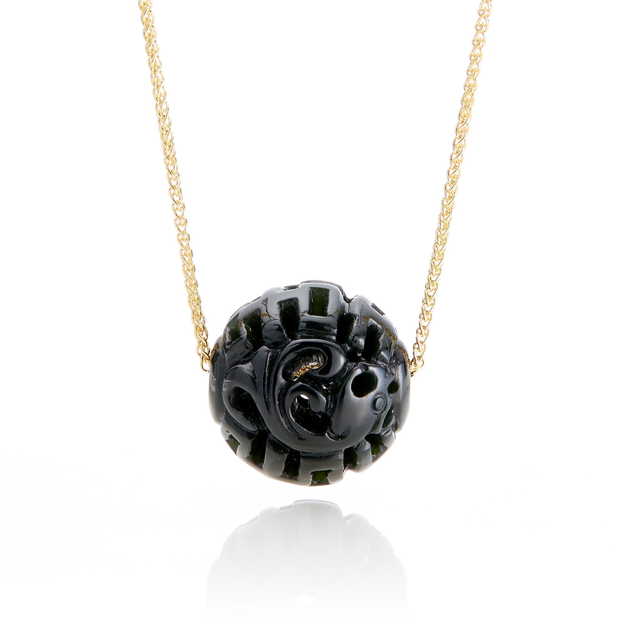 Black Stone Necklace Fine Carving Chinese Natural Black A Obsidian Carved Black  Jade Pendant : Amazon.ca: Home