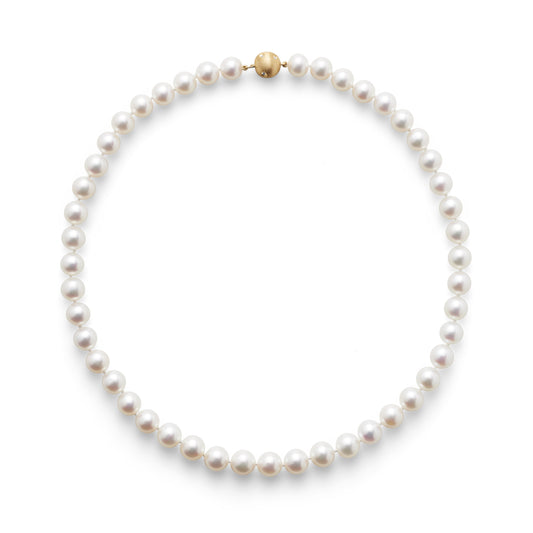 Gump's Signature 7mm White Pearl and Gold Necklace