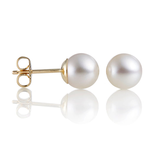 7mm White Pearl Earrings