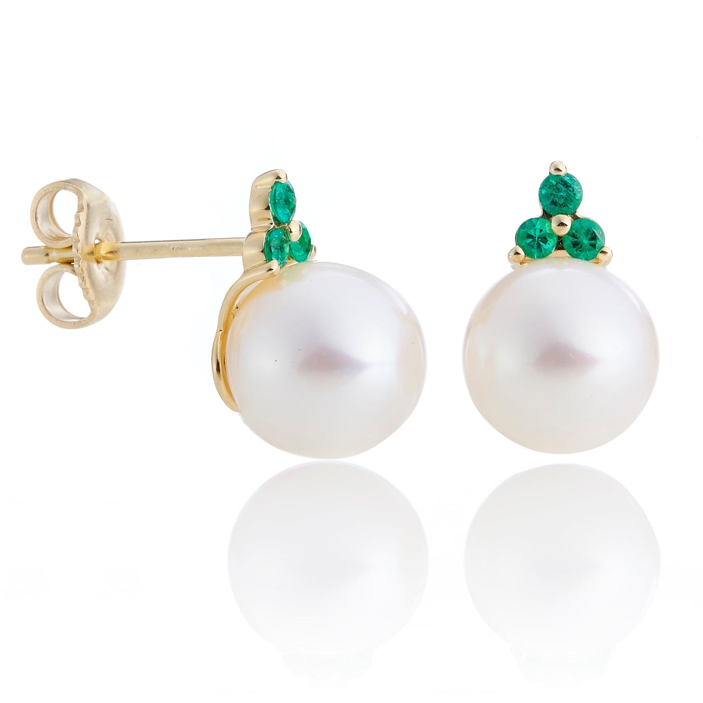 Madison Earrings in Pearls & Emeralds