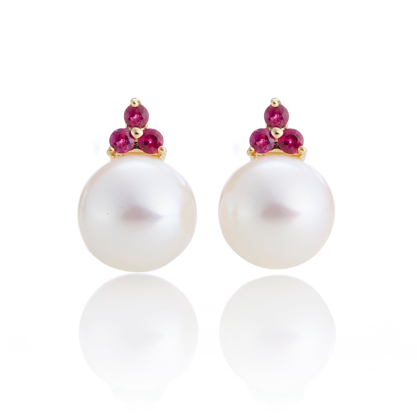 Gump's Signature Madison Earrings in Pearls & Rubies