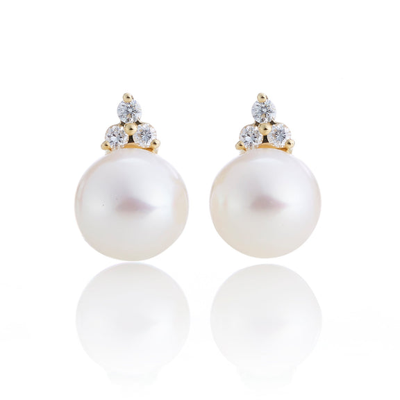 Gump's Signature Madison Earrings in Pearls & Diamonds