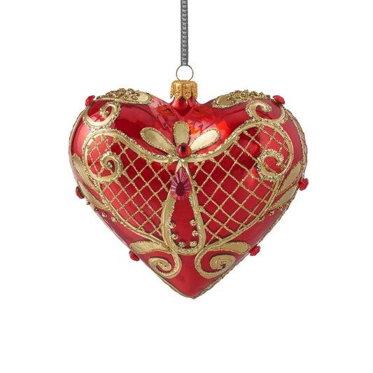Red Heart With Gold Ornament