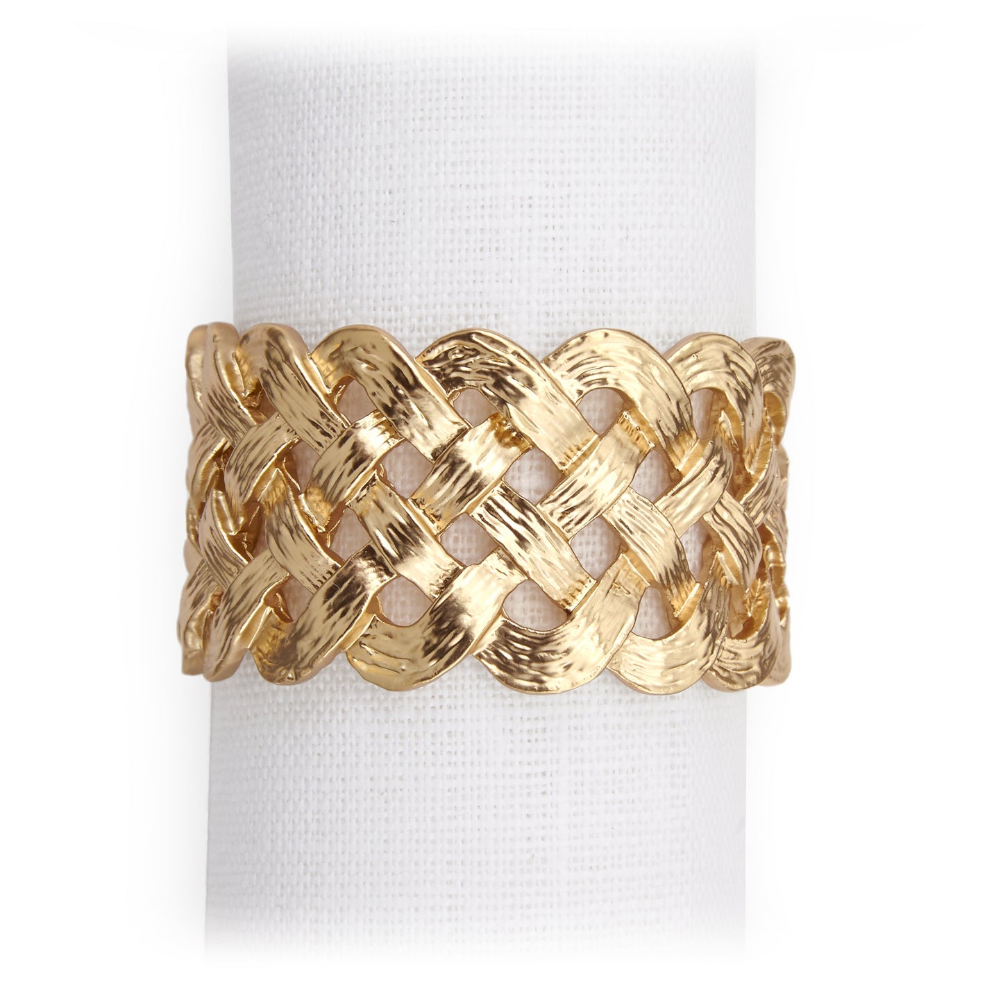 L'Objet Matte Braid Napkin Rings, Set of 4 Gold