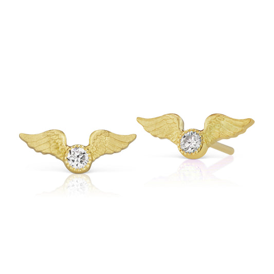 Anthony Lent Tiny Flying Diamond Stud Earrings