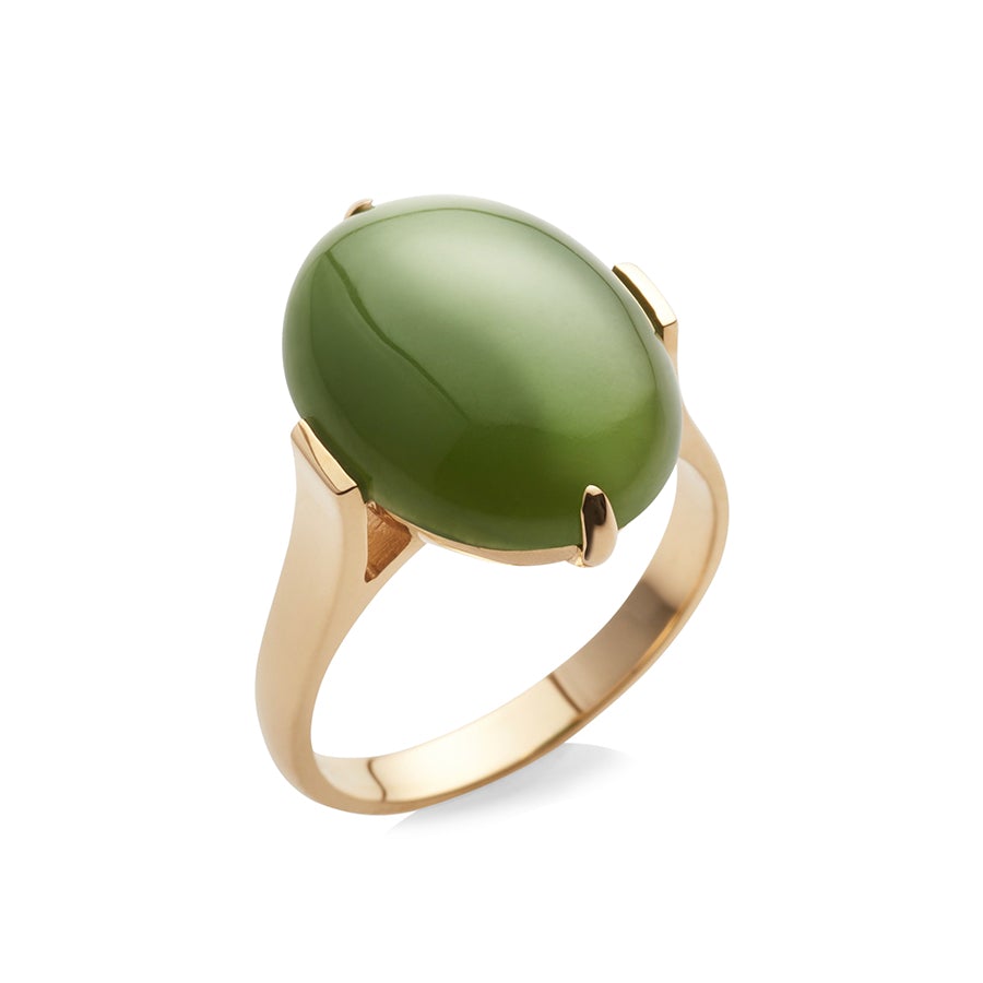 Diana Ring in Green Nephrite Jade