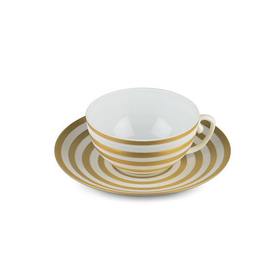JL Coquet Hemisphere Gold Stripe Teacup