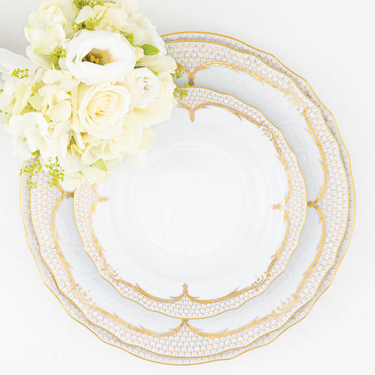 Fish Scale Dinner Plate, Gold