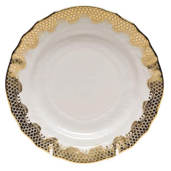 Herend Fish Scale Bread & Butter Plate, Gold