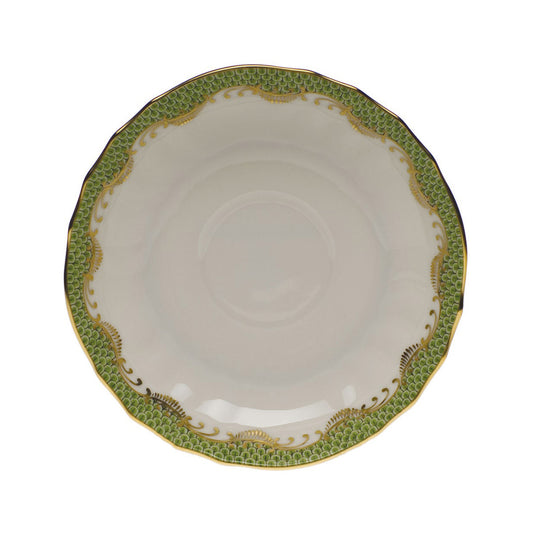 Herend Fish Scale Canton Tea Saucer, Evergreen