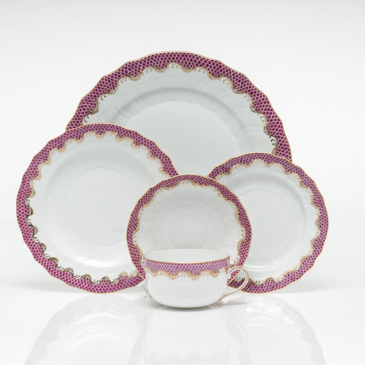Fish Scale Dessert Plate, Pink