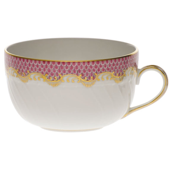 Herend Fish Scale Canton Teacup, Pink