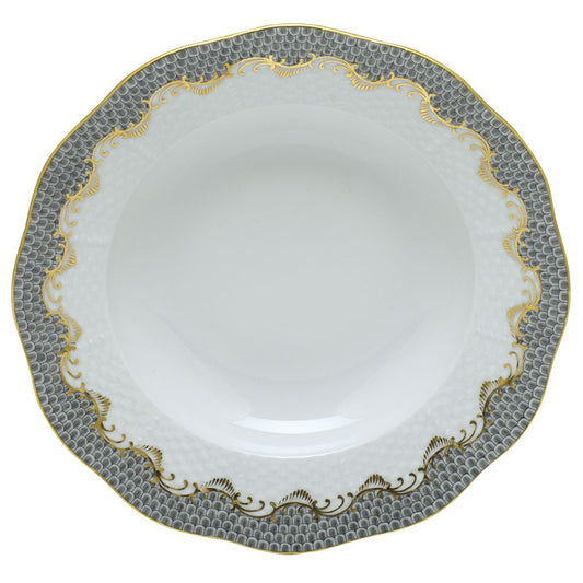 Herend Fish Scale Dessert Plate, Gray
