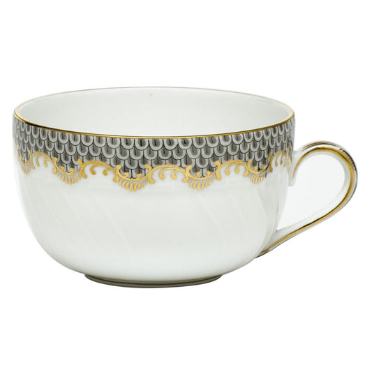 Herend Fish Scale Canton Teacup, Gray