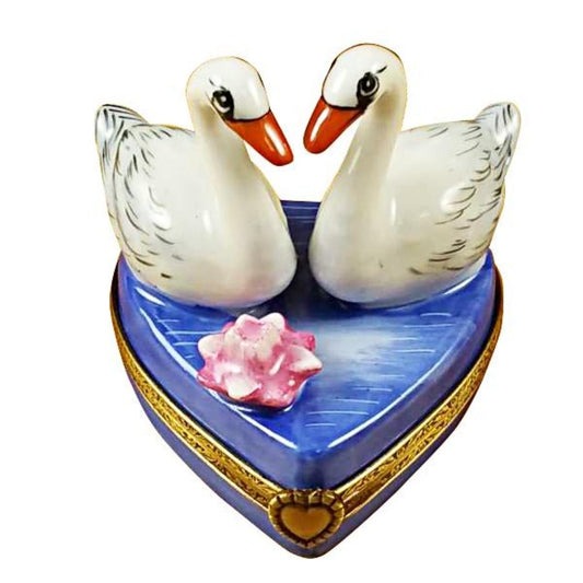 Two Swans on Heart Limoges