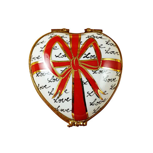Heart with Red Bow Limoges