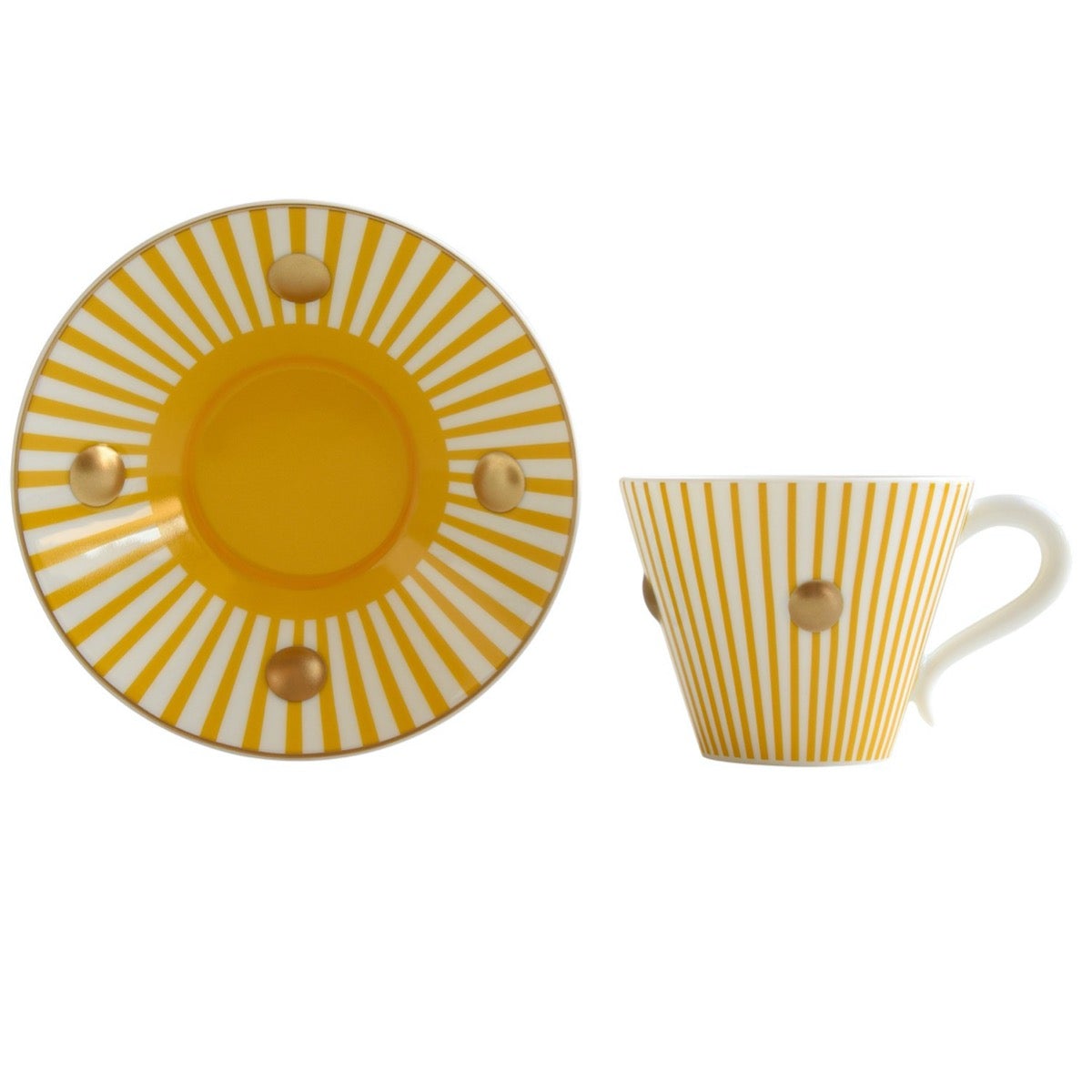 Delphos Knossos Cup & Saucer, Set of 2 Yellow