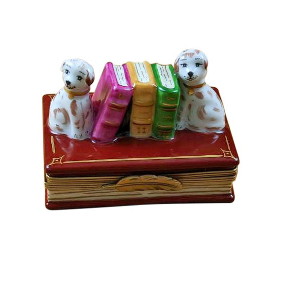Book with Dog Bookends Limoges