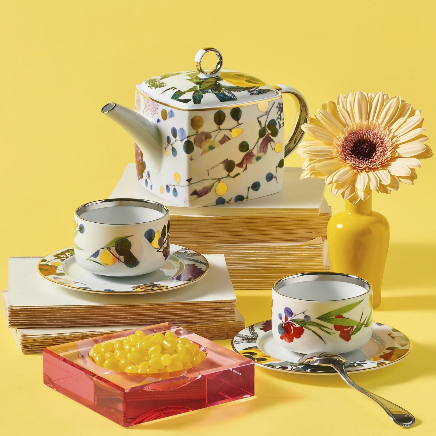 Primavera Teacups & Saucers, Set of 2