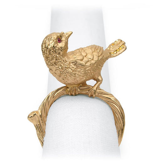 L'Objet Bird Jewel Gold Napkin Rings, Set of 4