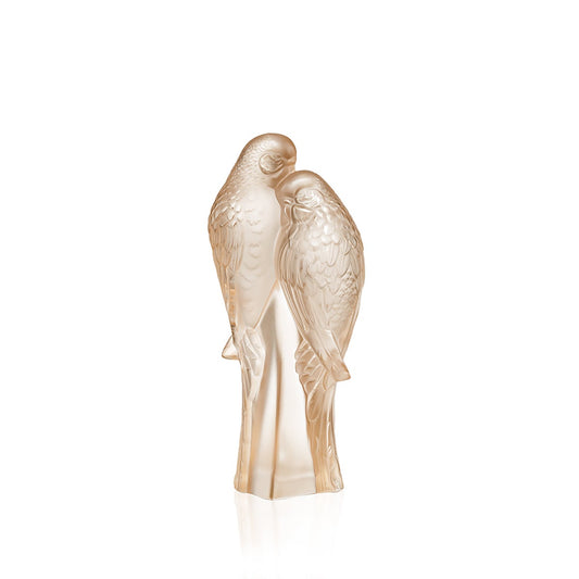 Lalique Two Parakeets, Gold Luster
