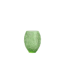 Lalique Feuilles Vase, Green