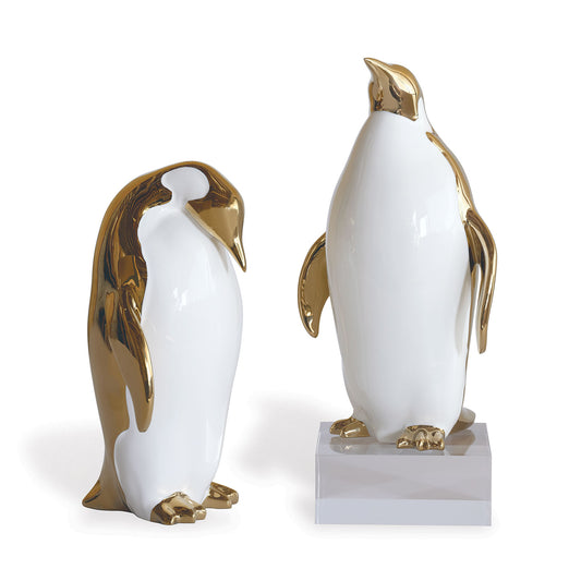 White & Gold Penguins, Set of 2