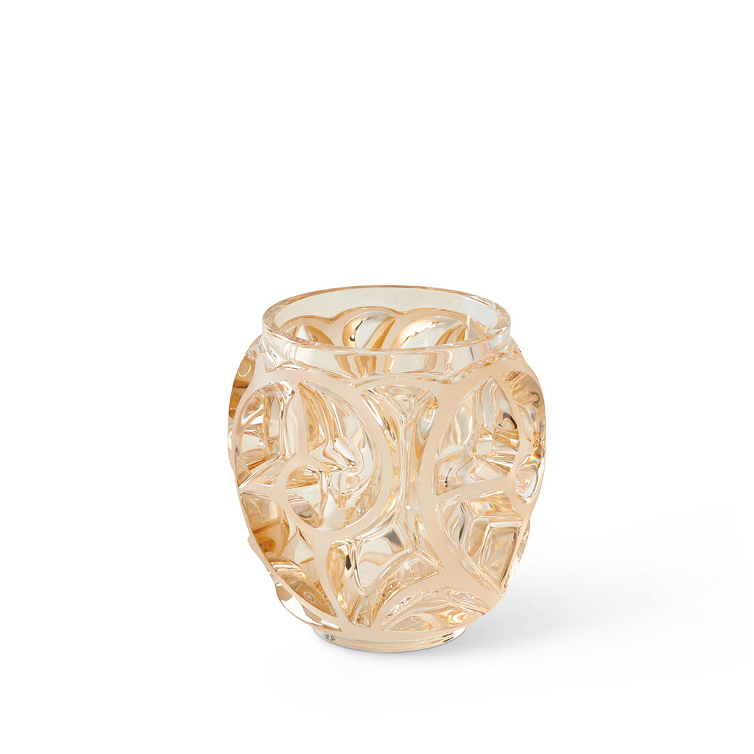 Lalique Tourbillons Vase, Small Gold Luster