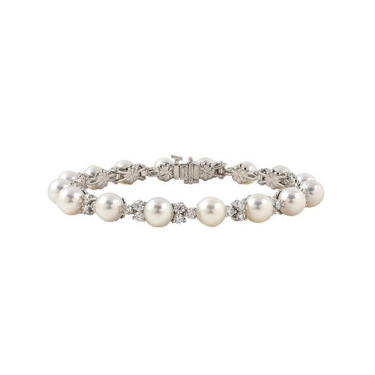 Estate Tiffany Pearl & Diamond Aria Bracelet