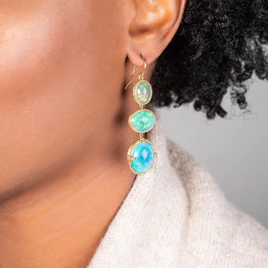 Ethiopian Opal Trio Earrings