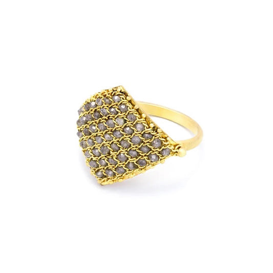 Gray Diamond Textile Ring