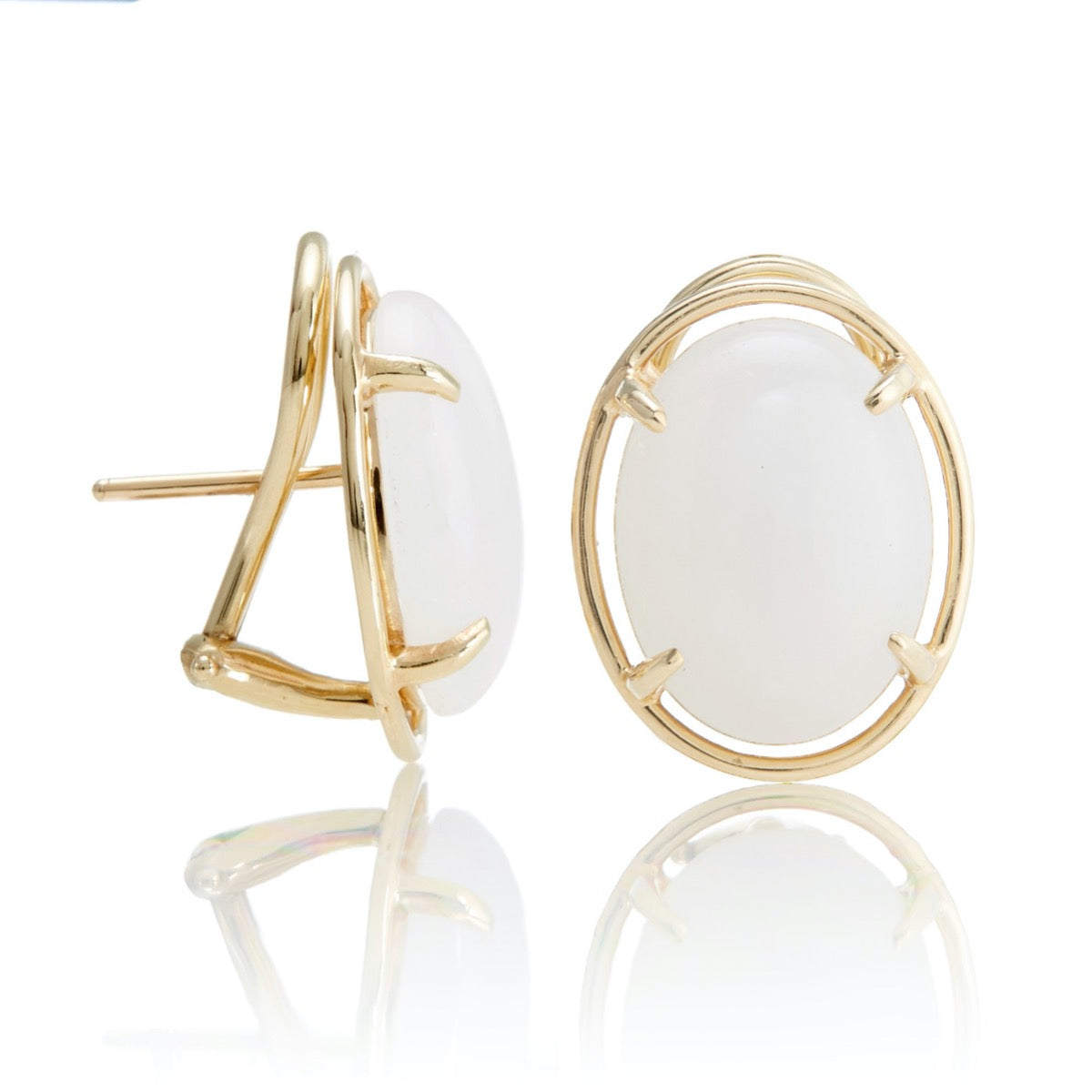 Peninsula Earrings in White Jade