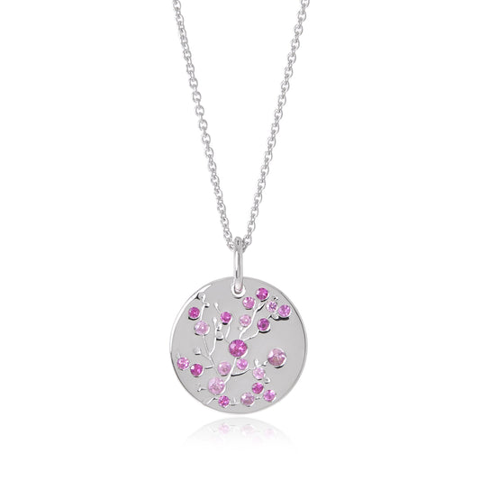 Gump's Signature White Gold & Pink Sapphire Cherry Blossom Pendant Necklace