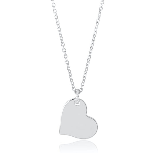 Gump's Signature White Gold Heart & Diamond Pendant Necklace