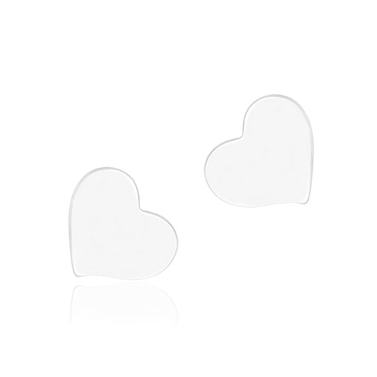 Gump's Signature White Gold Heart Earrings
